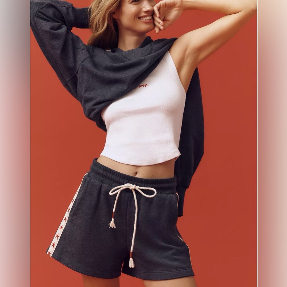 Sundry Vintage Terry Drawstring Track Shorts Anthropologie | Size M | NWT |